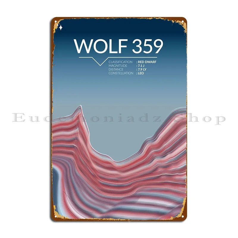 Wolf 359 - Space Travel Poster Targa In Metallo Poster Divertente Garage Vintage Crea Bar Tin Sign Poster
