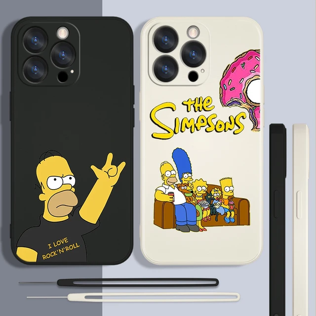 Fun Cartoon The Simpson Cover For Apple iPhone 15 14 13 12 11 XS XR X 8 7  SE Pro Ultra Max Plus Mini Liquid Rope Phone Case - AliExpress