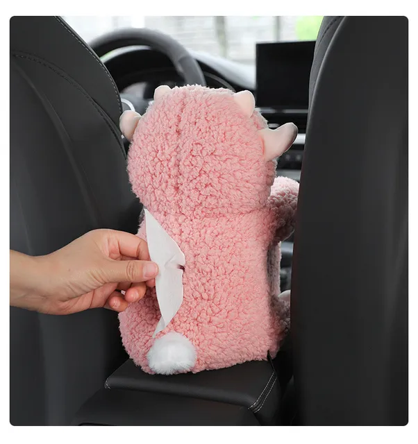 2 In 1 Cute Cartoon Car Tissue Box Creative Lovely Rabbit Short Plush  Tissue Box Holder For Car Armrest Box Car Seat Tissue Box - Stowing Tidying  - AliExpress