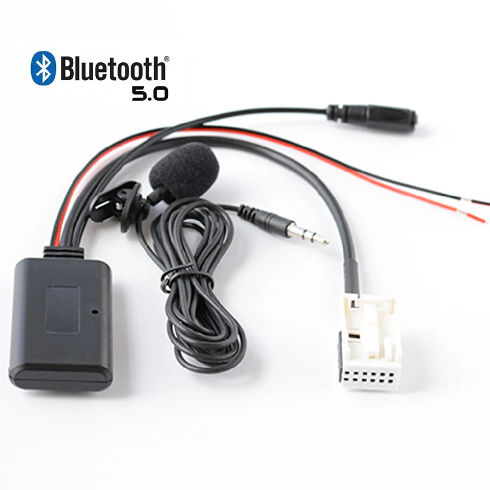 Ladieshow 6-stifts Bluetooth-ljudkabel bilstereo AUX-IN-adapter
