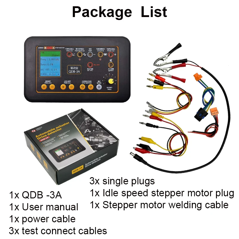 QDB 2A 3A 12~24V Ignition Coil Test Injector Tester Automobile Actuator Fault Detector Stepper Motor Instrument Diagnostic Tools images - 6