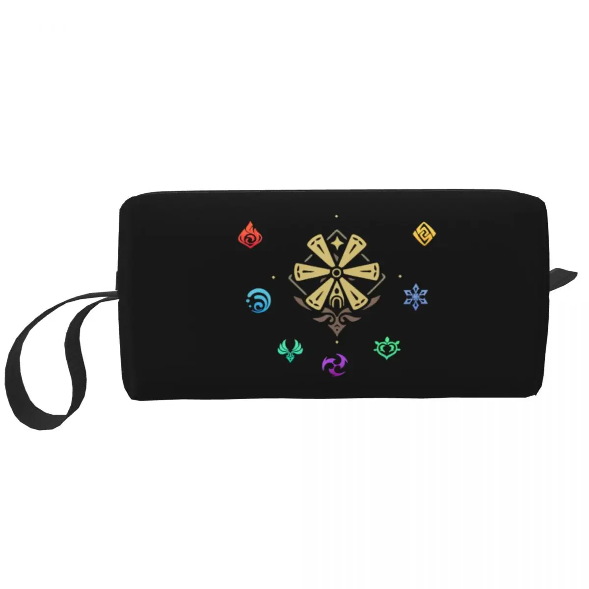 

Fashion Genshin Impact Elements Travel Toiletry Bag for Women Anime Game Makeup Cosmetic Bag Beauty Storage Dopp Kit