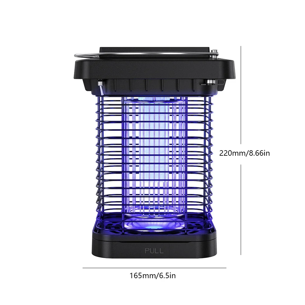 Mosquito Killer Lamp Solar Mosquito Zapper Lamp IP65 Waterproof Portable Mosquito Killer Insect Fly Trap Blue Purple Light for Indoor Outdoor Camping