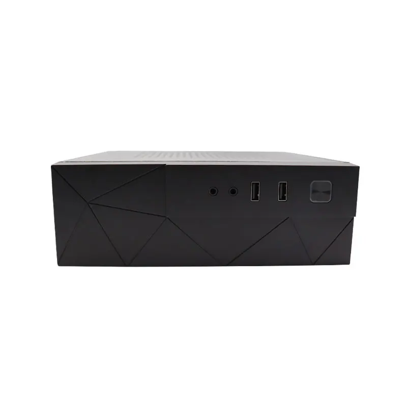 HTPC Case MINI-ITX Case SECC Fanless Mini ITX HTPC Chassis 3.5" Hard Drive Bay Vertical Stand Foot