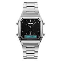 SKMEI double affichage montre hommes numérique double temps sport chronographe étanche mâle horloge Quartz montres Relogio Masculino 1