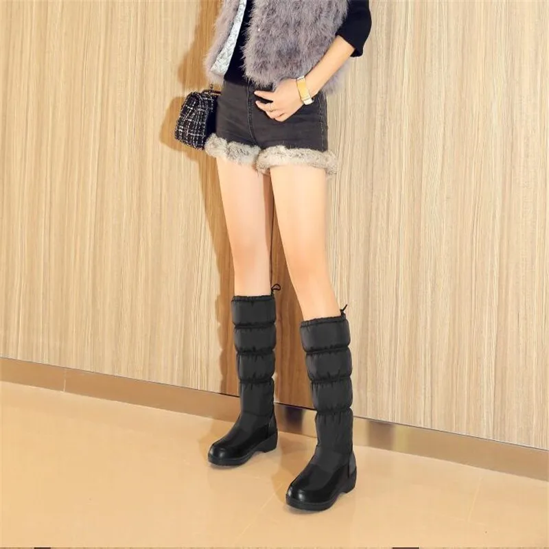 Warm Fur Plush Down Women Snow Boots Winter 2023 Women Shoes Waterproof Comfortable Women Knee High Boots Black White Plus Size