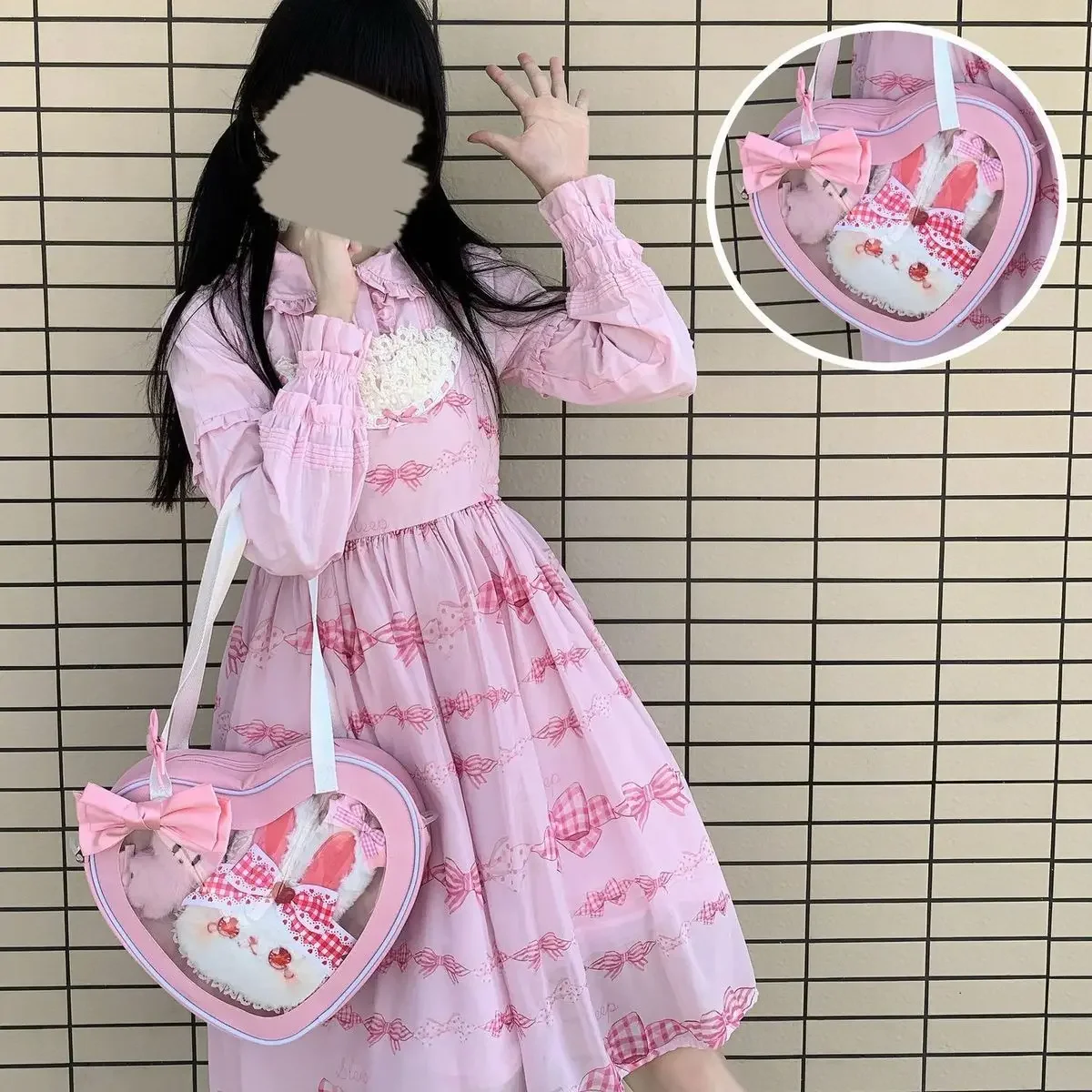 Love Heart Design Itabag Women 2024 New Transparent Crossbody Bags Girls Purses and Handbags Ita Bag For Girls JK Uniform Bag