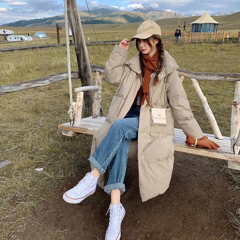 

PinkyIsBlack 2023 Winter Puffer Jacket Women Parkas Clothes Long Stand Collar Thick Warm Snow Wear Cotton Padded Jacket Coat