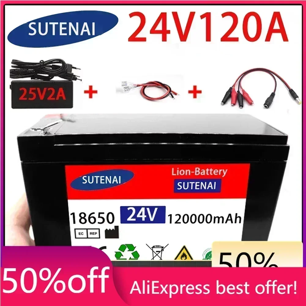 

24v 120A Li Ion 18650 Battery Electric Vehicle Lithium Battery Pack 21V- 25V 35Ah 120Ah Built-in BMS 30A High Current