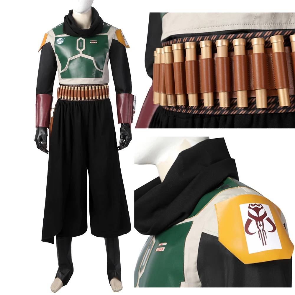 Boba Fett Costume Cosplay Halloween Carnival Fancy Bounty Hunter Outfit Con Accessori Hero Battle Clothing