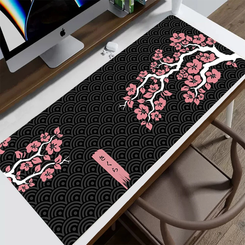 

Japan Kawaii Pink Sakura Mousepad Gamer Computer Table Large Mouse Pad Art Cherry Blossoms Keyboard Deskmat Gaming Accessories