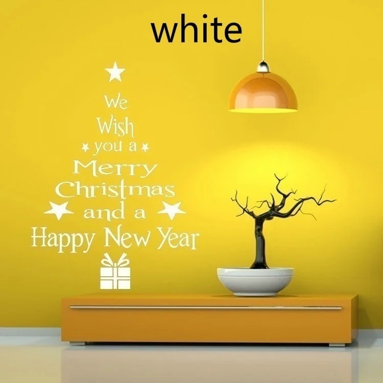 Removable Wall Stickers Window Stickers Merry Christmas Tree Art Vinyl Decal Home Window Decoration