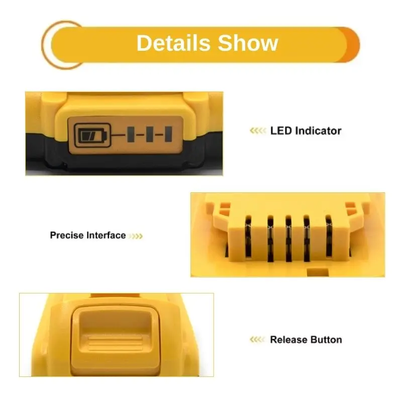 100% for DeWalt 18V 20V 3Ah Max Lithium Batteries DCB203 Li ion Battery Replacement DCB206 DCB205 DCB204 DCB200 Power Tools S6aad3c128157439ca4bd41e0c89c48a7J