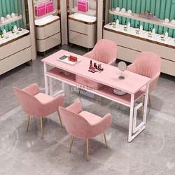 Modern Minimalist Nail Tables Salon Furniture Single Double Manicure Tables Chair Set Light Luxury Professional Manicure desk Z