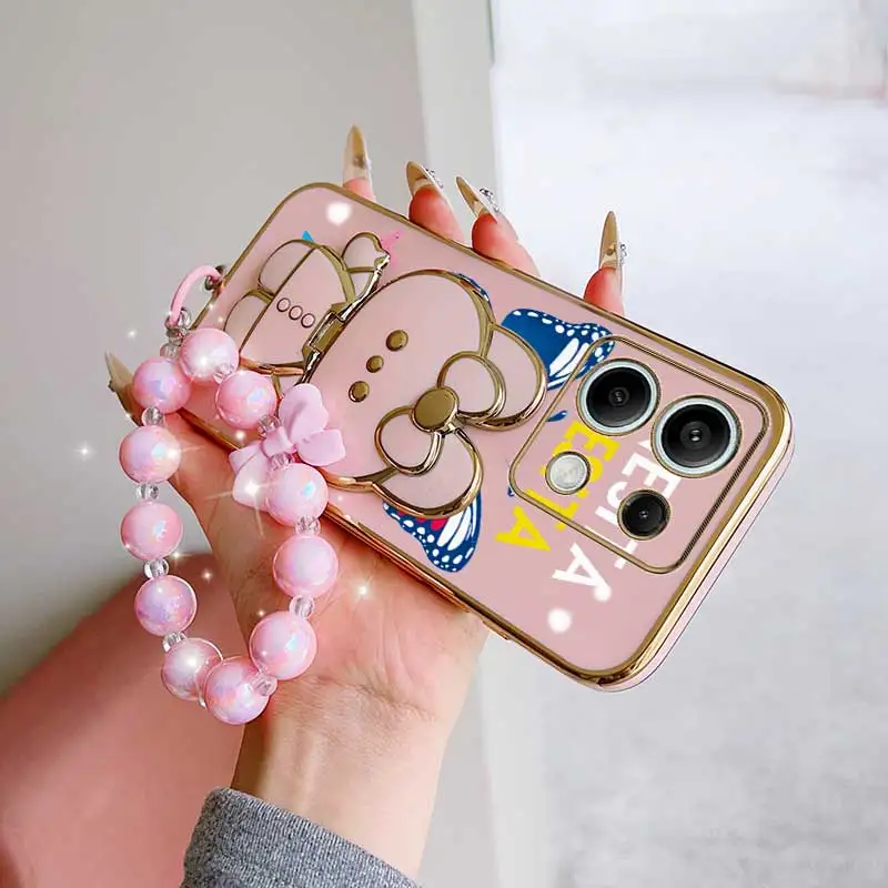 Dancing Butterfly Phone Case Set with Lanyard and Rabbit Stand