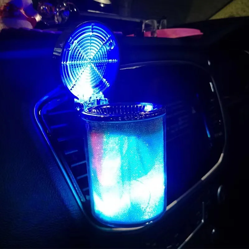 Car Ashtray with Cover LED Light car ashtray