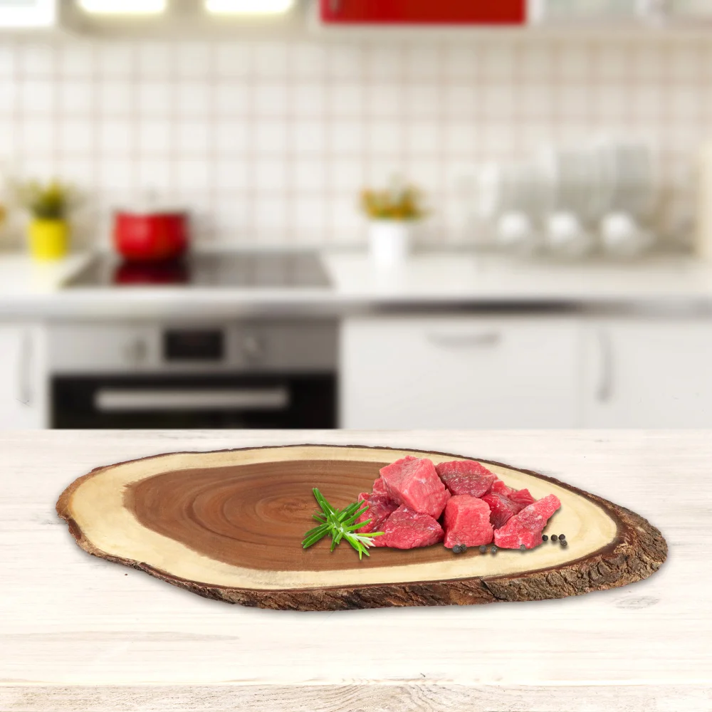 Jaswehome Acacia Tree Bark Wood Chopping Board Natural Tree Stump