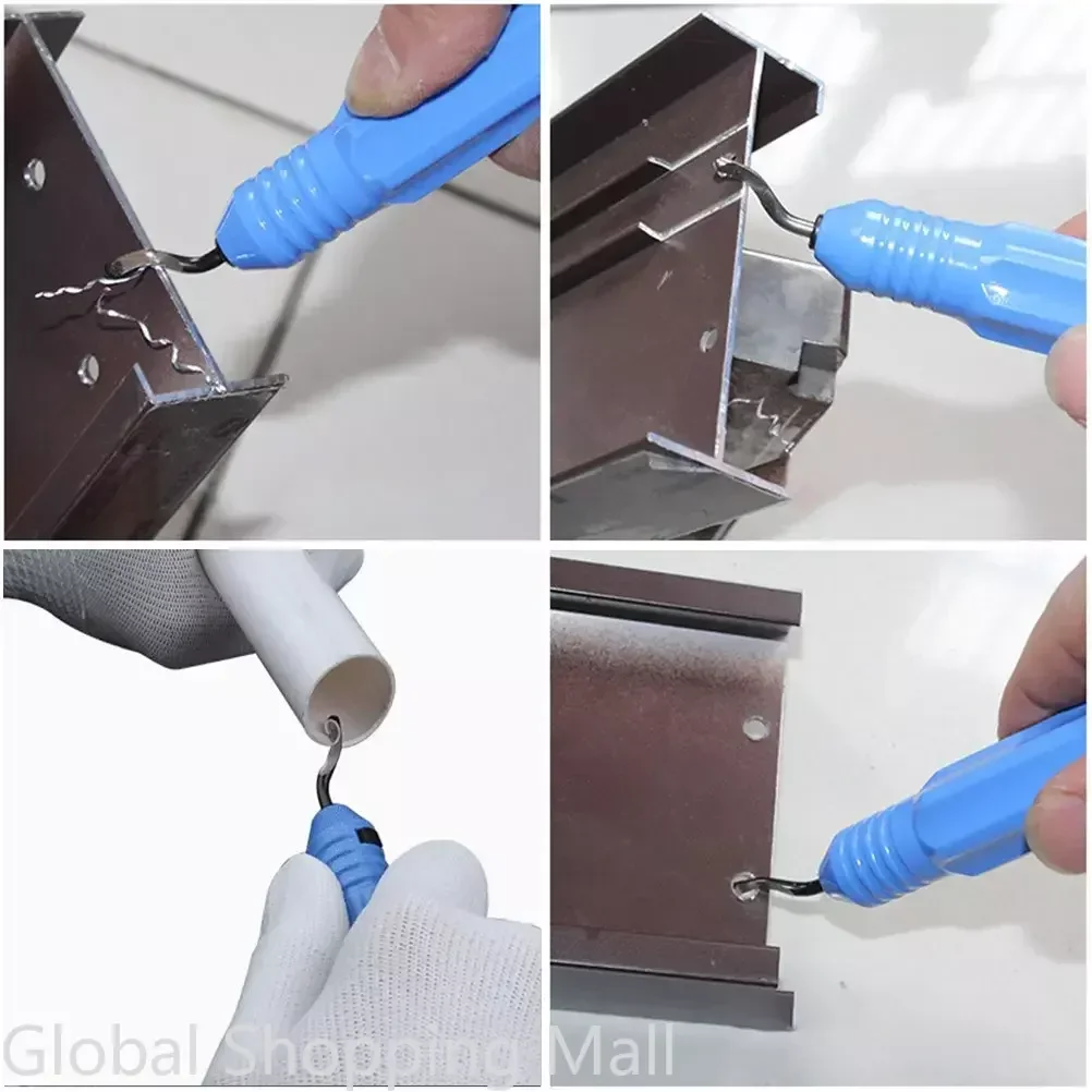 Metal Deburring Tool Kit Burr Remover Hand Tool Anti-Slip Handle with 10pcs Sharp Blades for Copper Wood Plastic