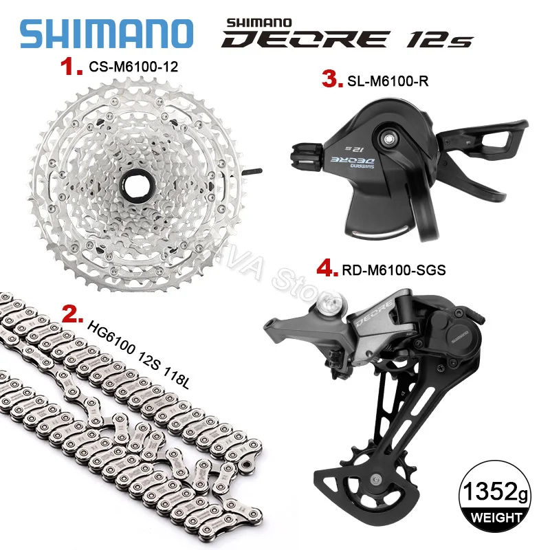 Shimano deore-12スピードギアセット,M6100 100 12 s,リアディレイラー