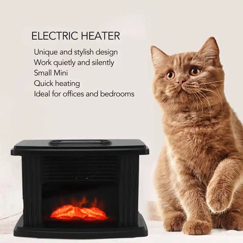 1000W Remote Control Electric Fireplace Heater Mini Silent Desktop Electric Space  Heater for Bedrooms Offices EU Plug 220V - AliExpress