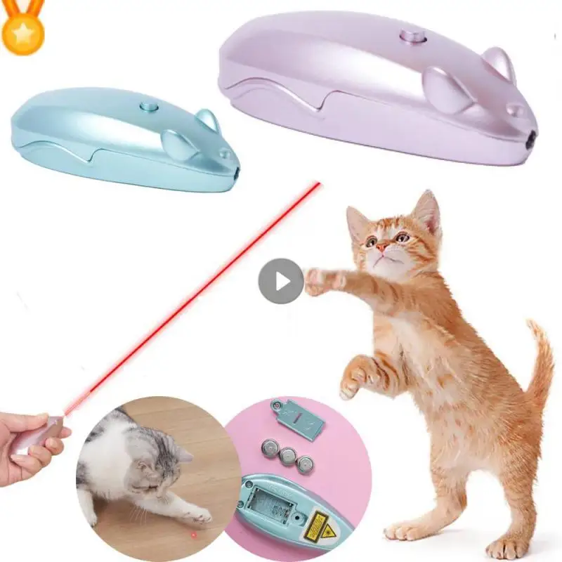 Mini Cat Dog Fun Pointer Red Light Laser Led Training Torch Pet Toys Cat Shape Finger Light Dog Toy Training Chaser Light Toy