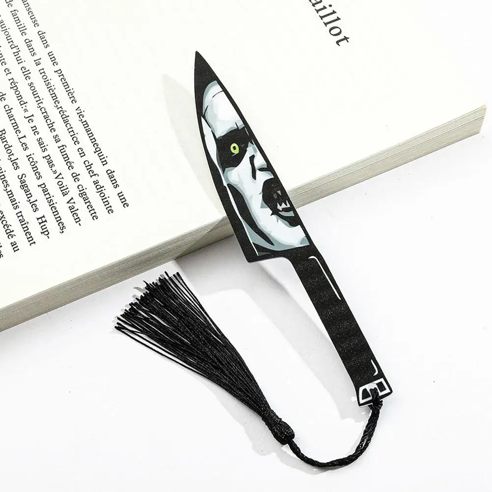 Bookmarks stationery supplies acrylic bookmark anime horror killer bookmarks series acrylic for book lovers reading markers Halloween dagger face ghost bookmark