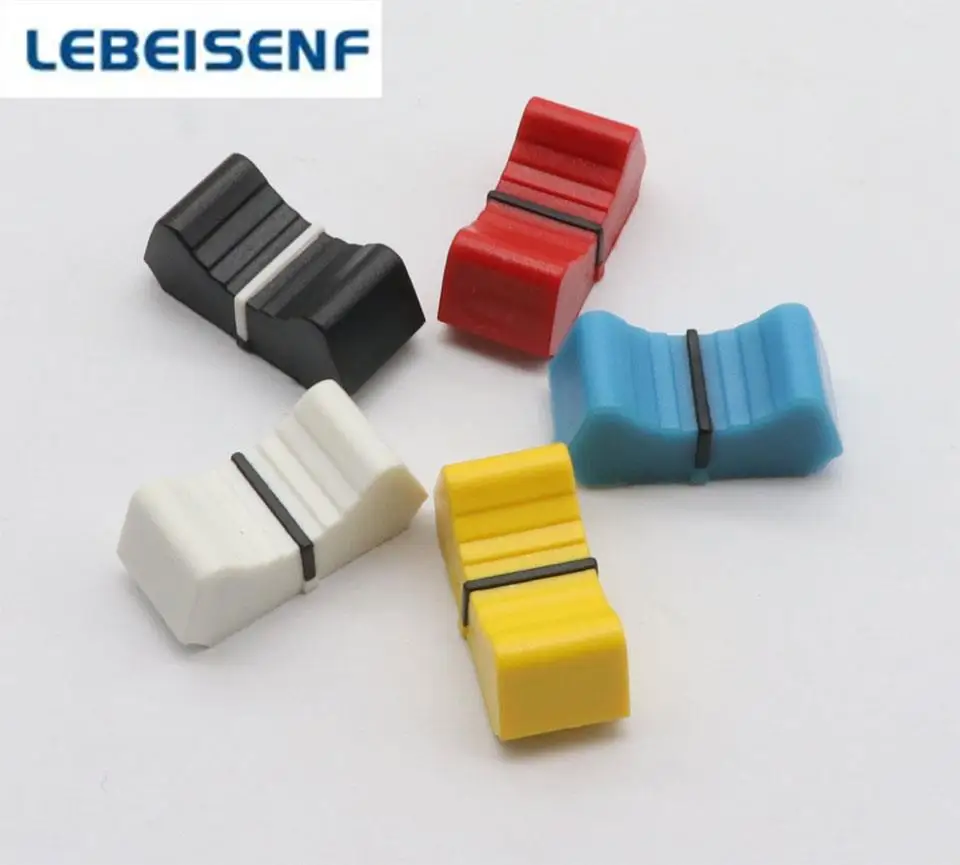 18Pcs Mixer Fader Caps For Yamaha Alan Soundcraft / T Type Signal Amplifier Cap Red Yellow White Blue Light Gray Black