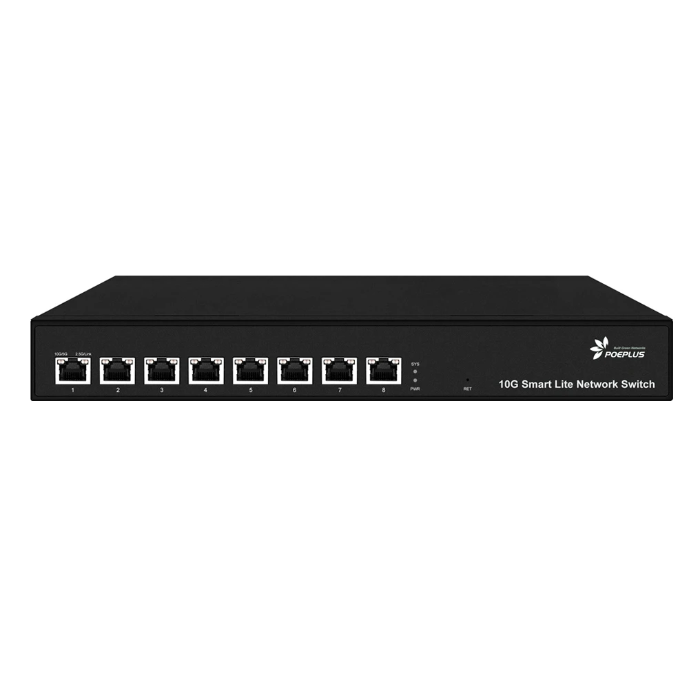 8포트 10Gbe 스위치 | 멀티 기가비트 웹 관리 스위치 | POE 또는 NON, 100/1000/10000M은 적응형입니다.