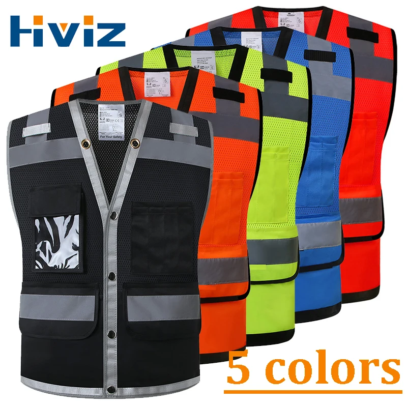 High Visibility Vest Pockets Reflective Vest for Men and Women Mesh Safety Vest Work Wear Reflective