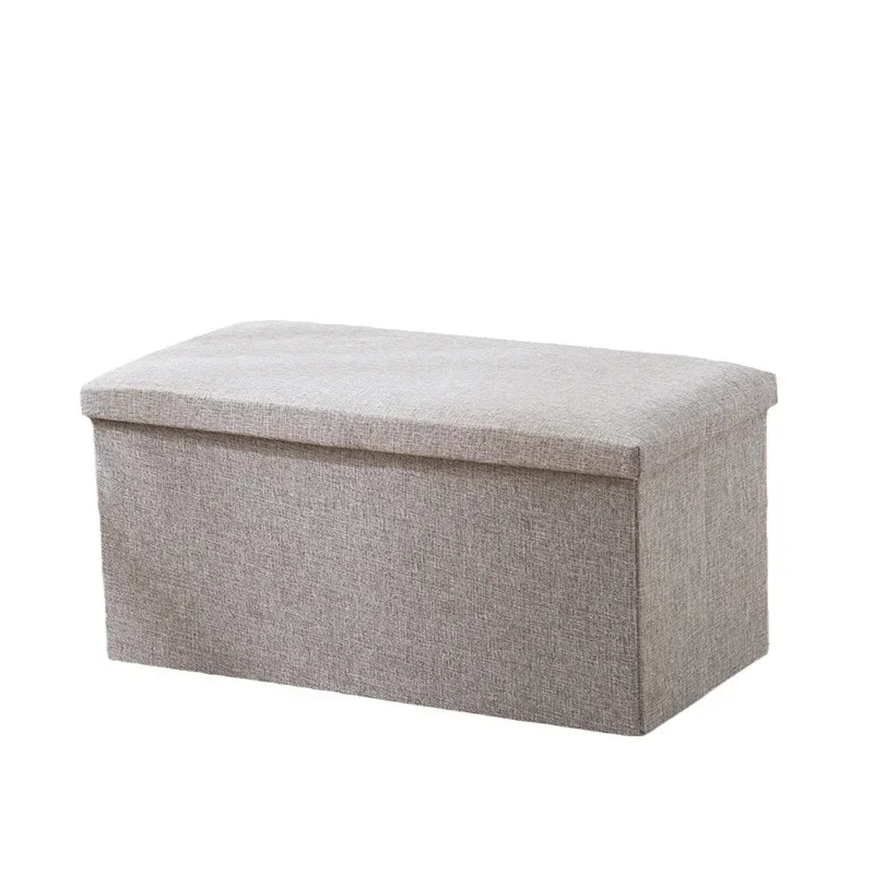 Foldable Shoe Changing Stools with Lid Ottoman Storage Shoe Bench Large Capacity Storage Box Upholstered Bench Home Organizer