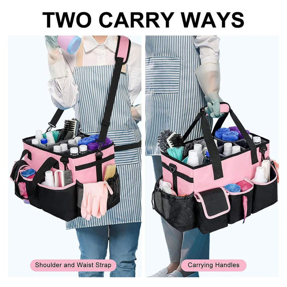 Cleaning Supplies Organizer with Handle Cleaning Tool Organizers Storage Tote Bag Under Sink Car Cleaning Tool Organizer Bag
