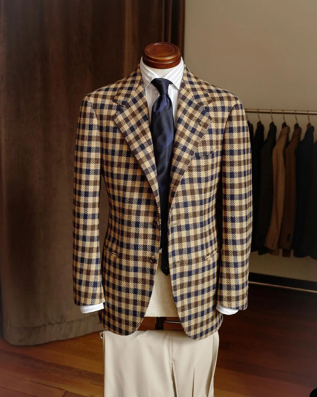 Lattice Men Suits With Shawl Lapel Designer Wedding Tuxedos Mens Jacket Formal Occasion Costume For Men Suit Set