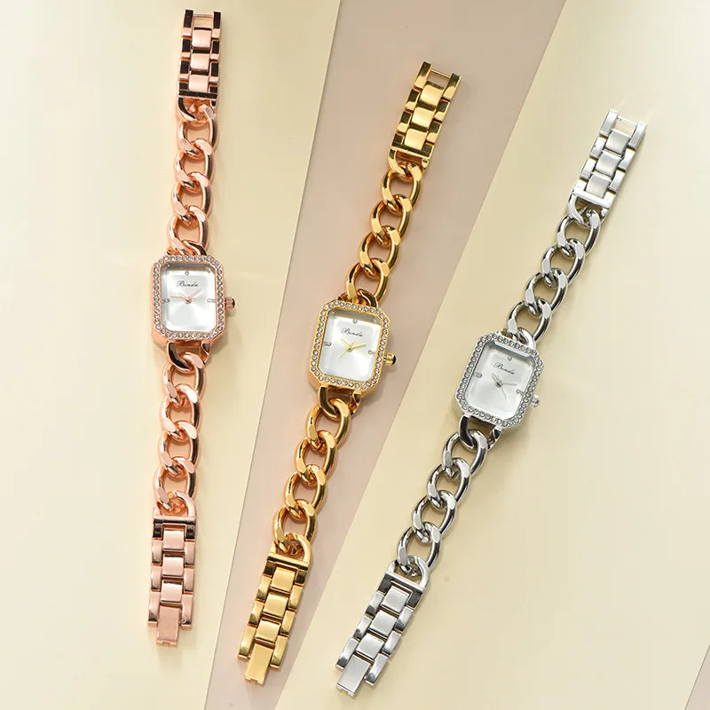 The Eectangle Minimalist Women Ultra Thin Watches Stainless steel Weaveing Band Antique Delicate Quartz Watch Relogio Feminina