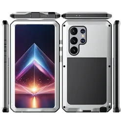 Ultra Protective Heavy Metal Anti - Drop Phone Case - Dustproof, Shockproof, Durable Design - Galaxy S23 Ultra (Silver)