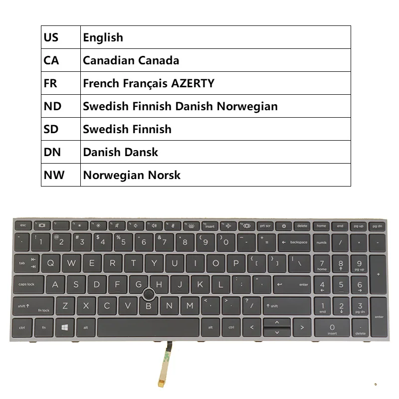 Keyboard For HP ZBook fury 15.6 15 G8 9Z.NHNBC.11N 9Z.NHNBC.00W