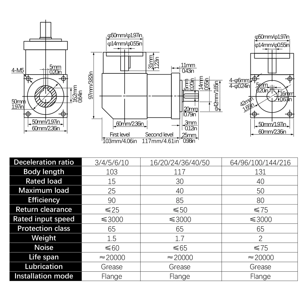 Nema24 PXW60 Right Angle Planetary Reducer Ratio 4/10/16/20/24 for CNC Stepper Servo Motor planetary reducer