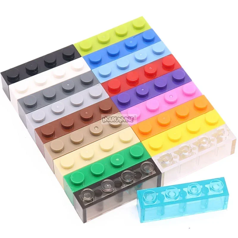 MARUMINE 100PCS/Lot 1X4 Dots Idea MOC Bricks Designer Building Blocks Accessories Parts 3010 DIY Educational Toys for Children