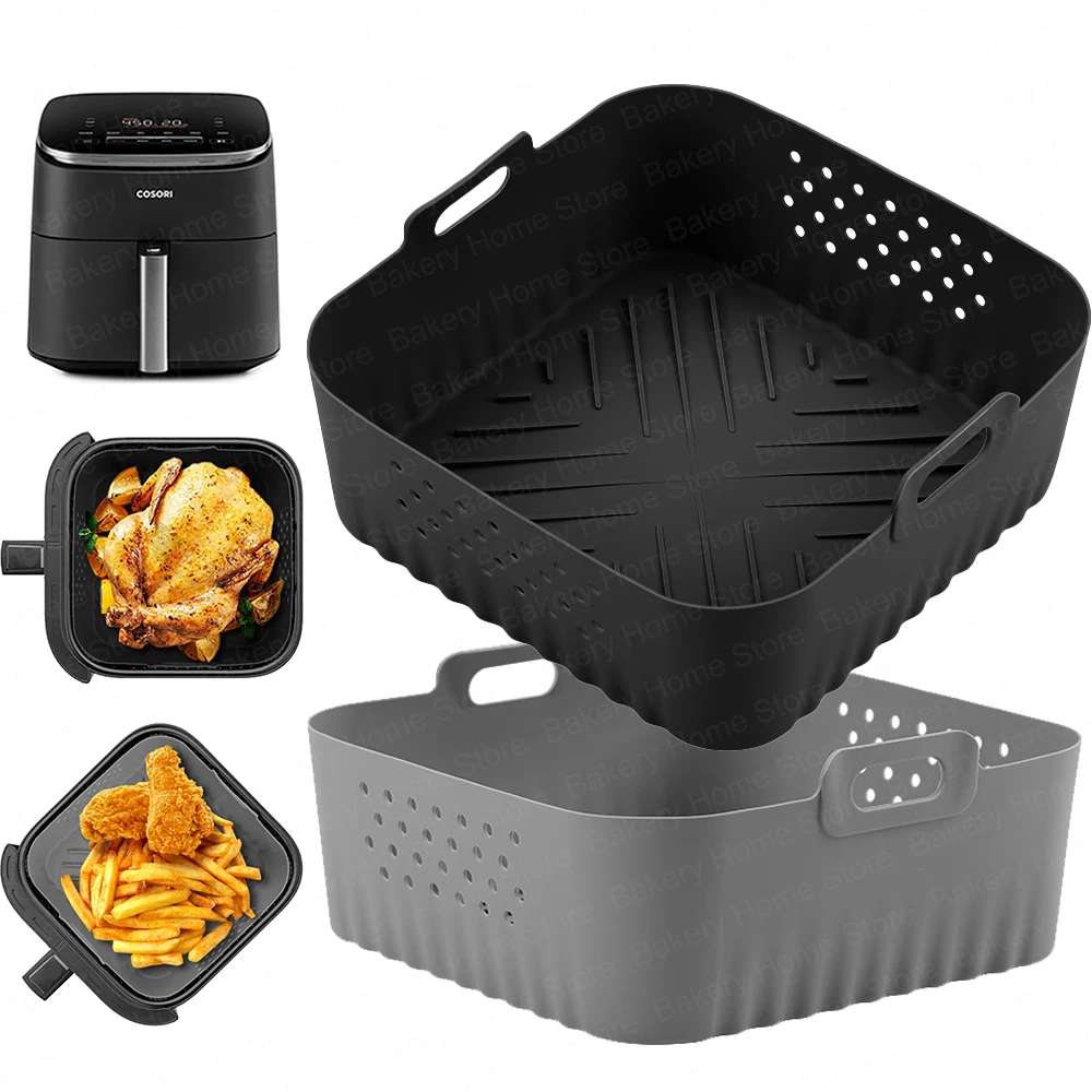 Reusable Air Fryer Silicone Liners for NINJA AF140/AF141/AF180/AF181 Square Air Fryer Basket for Philips HD9270 Baking Accessory