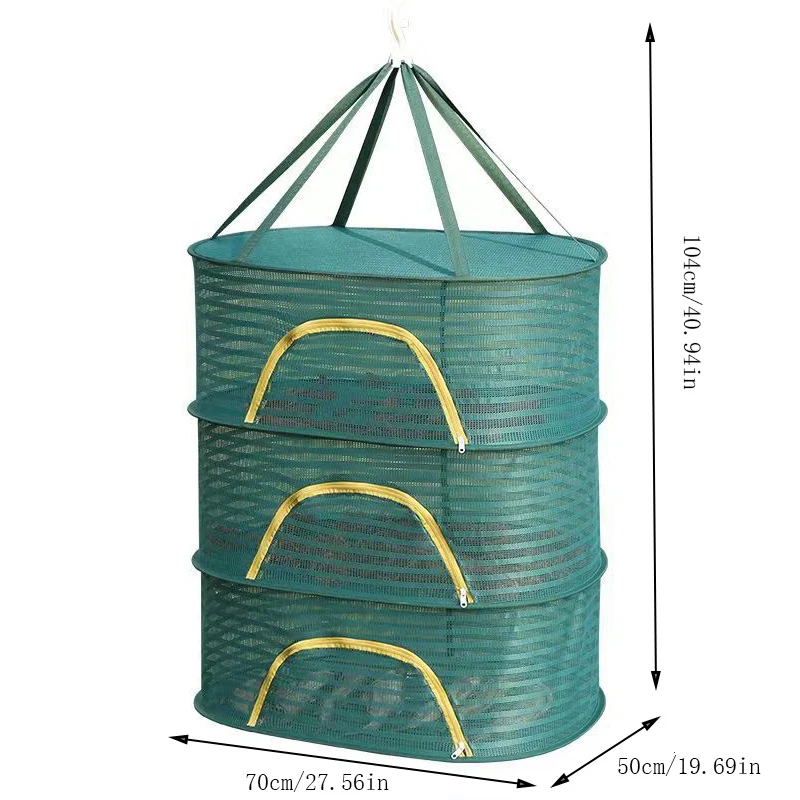 70*50cm Foldable Drying Fishing Vegetable Fish Net Hanging Drying Rack Net 1-3 Layer Clothing Drying Storage Rack Drying Net 6