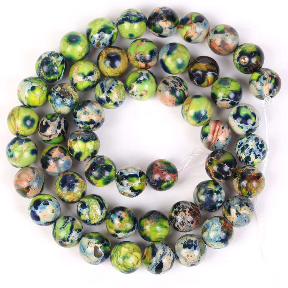 Vibrant Natural Stone Beads - Multi-Size Colorful Jaspers & Turquoises for DIY Jewelry & Bracelets