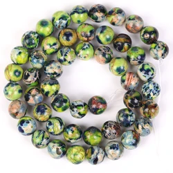 Vibrant Natural Stone Beads - Multi - Size Colorful Jaspers & Turquoises for DIY Jewelry & Bracelets (Cyan Green)