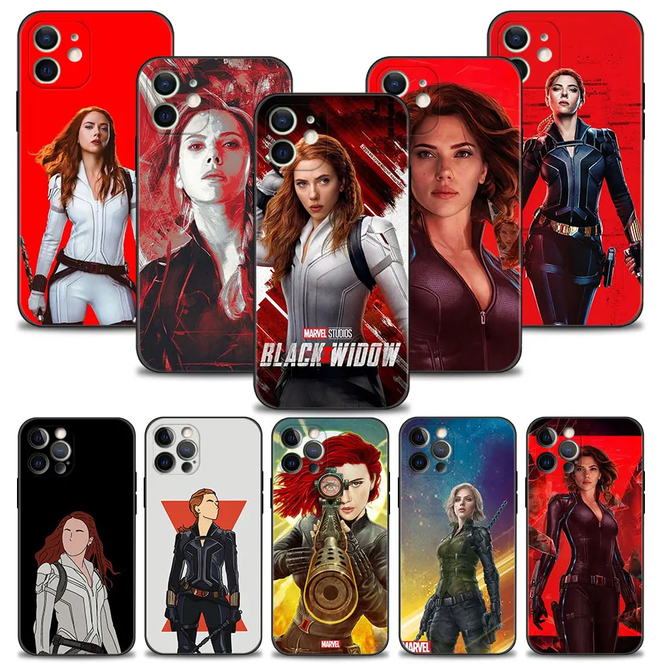 Чехол для телефона Apple iPhone 15 14 11 12 13 14 Pro Mini X XR XS Max 7 8 Plus героин Marvel Черная Вдова Скарлетт Йоханссон