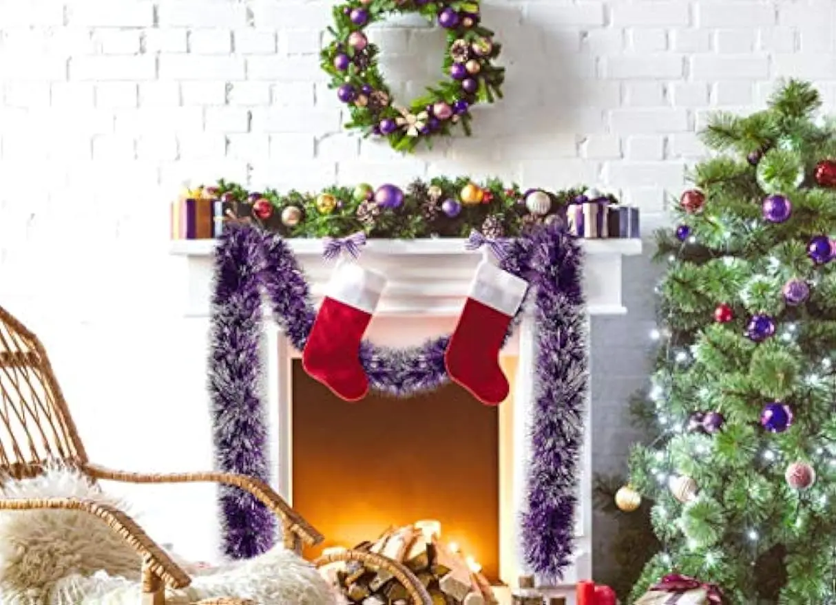 Christmas Tree Tinsel Garland Metallic Streamers For Indoor And Outdoor Party Decorations Supplies christmas decorations