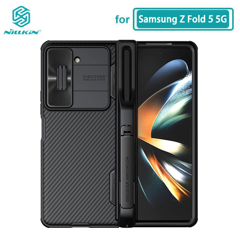 삼성 Z 폴드 5 케이스, 펜 홀더 포함, Nillkin CamShield Pro 카메라 보호 커버, 삼성 갤럭시 Z 폴드 5 5G 용