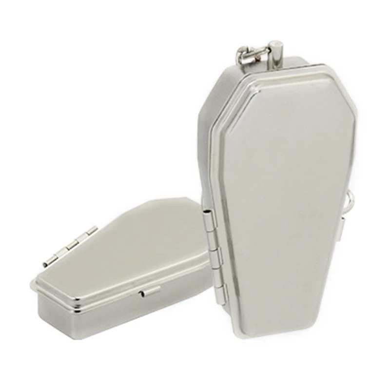 Mini Coffin Pocket Ashtray with Lid Metal DustTray Husband Grandfather