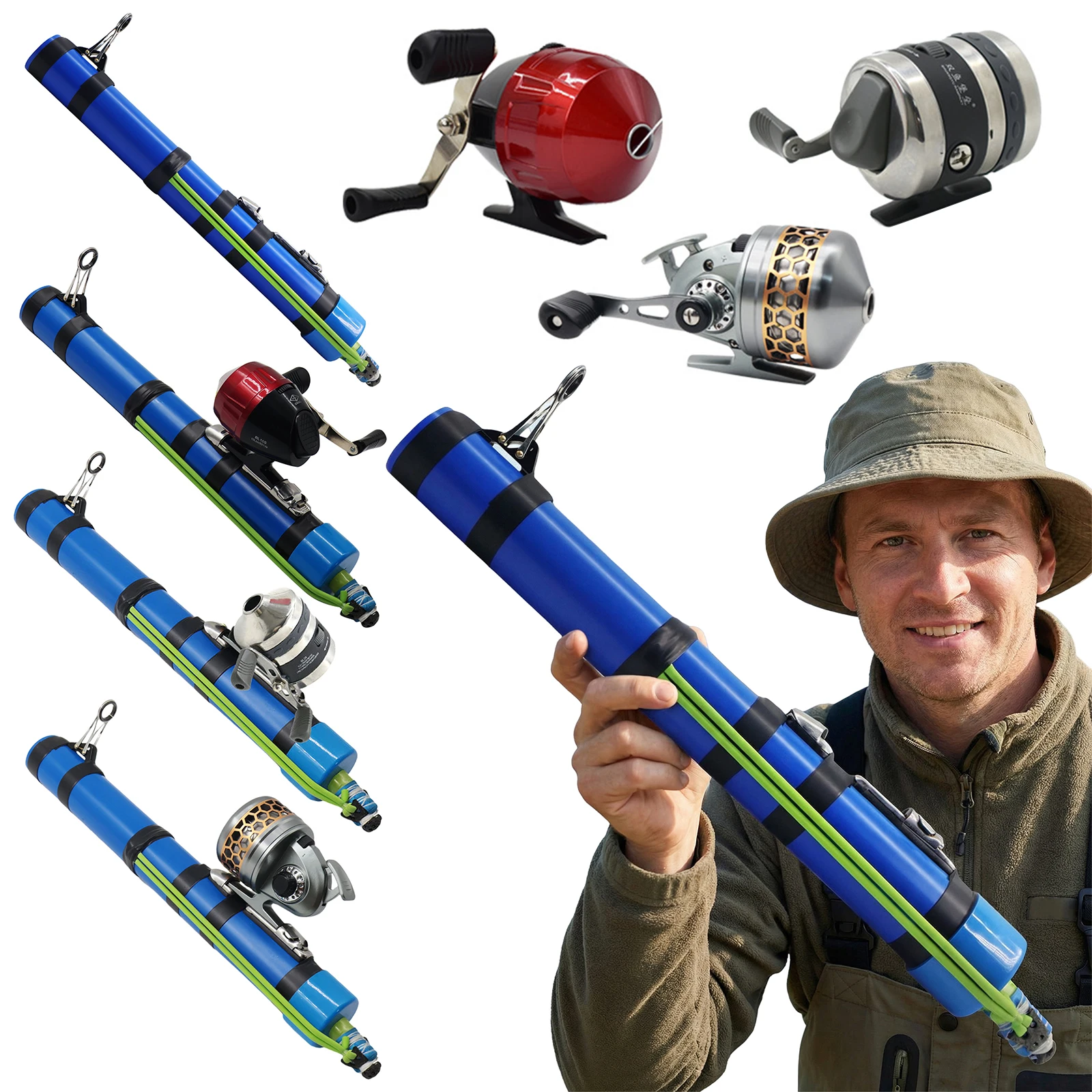 Fishing Catapult Rod,Slingshot Casting Tool w/ Adjustable Latex Tubes&Ergonomic Handle for Saltwater and Freshwater Bait Feeding