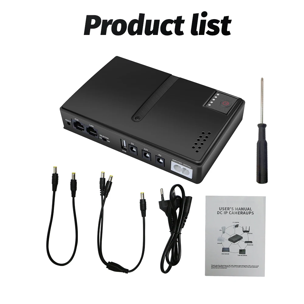 UPS Uninterrupted Power Supply Portable Mini UPS Backup Power Adapter 5V 9V 12V For Router Optical Network Switch Phone EU Plug dc power supply,uninterruptible power supply,portable ups,mini ups