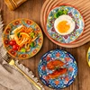 6.5inch Bohemian Ceramic Western Steak Plate High Appearance Level Home Resterant Creative Dish Plate Fruit Plat Dinner Plate 4