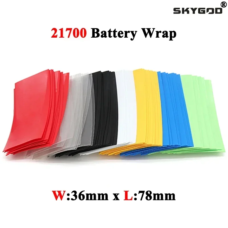 100 Guaine Termoretraibili In PVC Per Batterie 21700 – Dimensioni 7,8x3,5 Cm, Isolamento Fino A 105°C