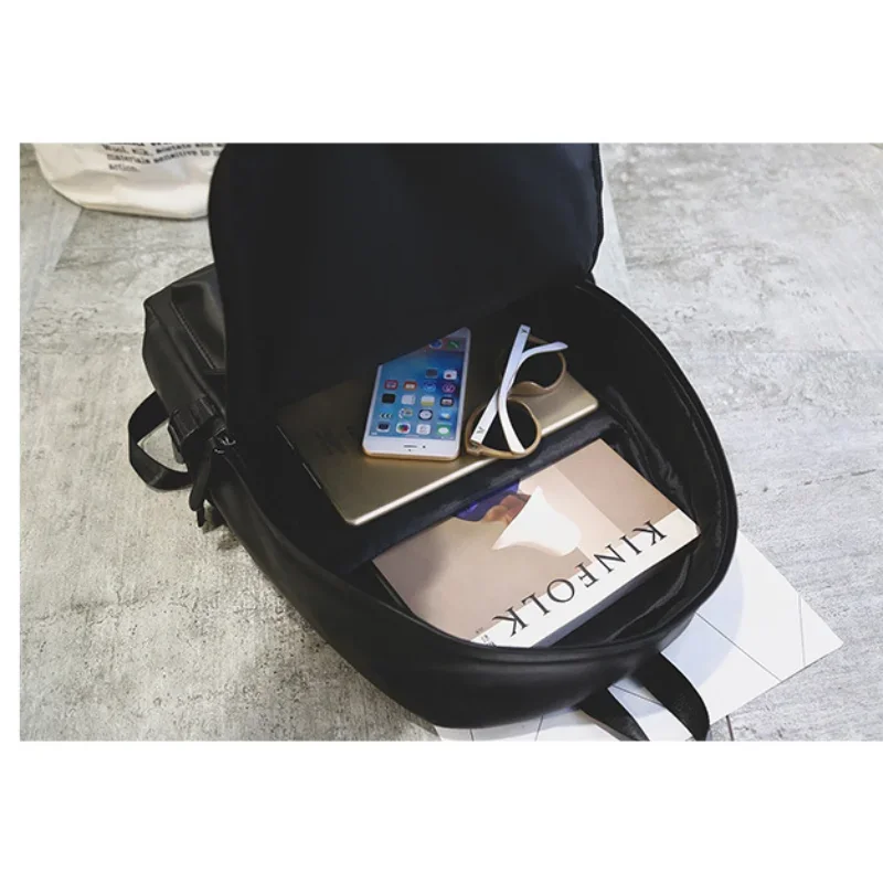 2024 New Men and Women Backpack Leather School Backpack Bag Fashion Waterproof Travel Bag Casual Leather Book Bag Male